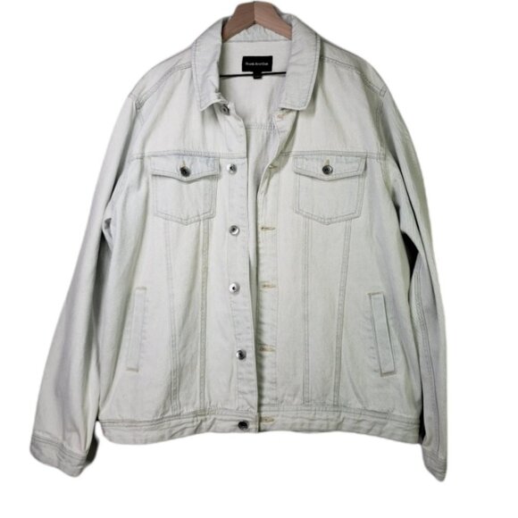 Frank‎ & Oak Light Wash Denim Jean Jacket Men's XL Trucker - Picture 1 of 11